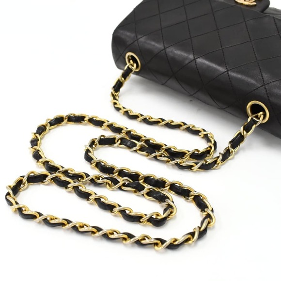 Chanel Chain Shoulder Bag Mini Matelasse Coco Mark Leather Black - Picture 7 of 8